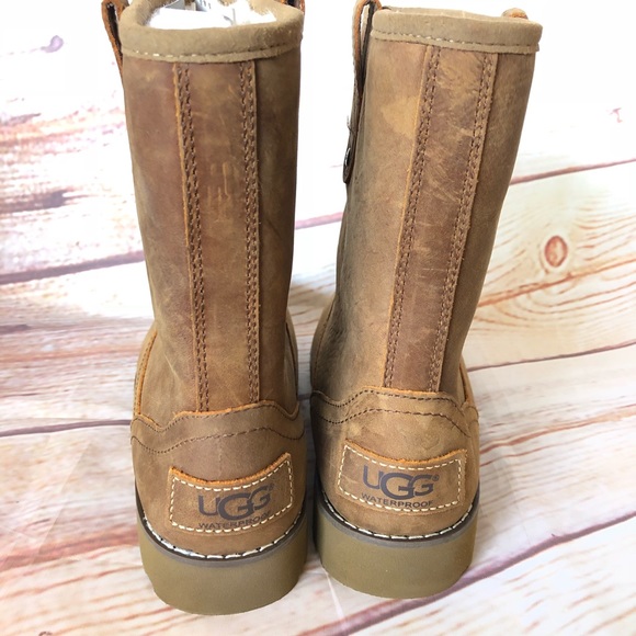 UGG Redwood Chestnut Leather Sheepskin Wtrprf Boot - Picture 3 of 6
